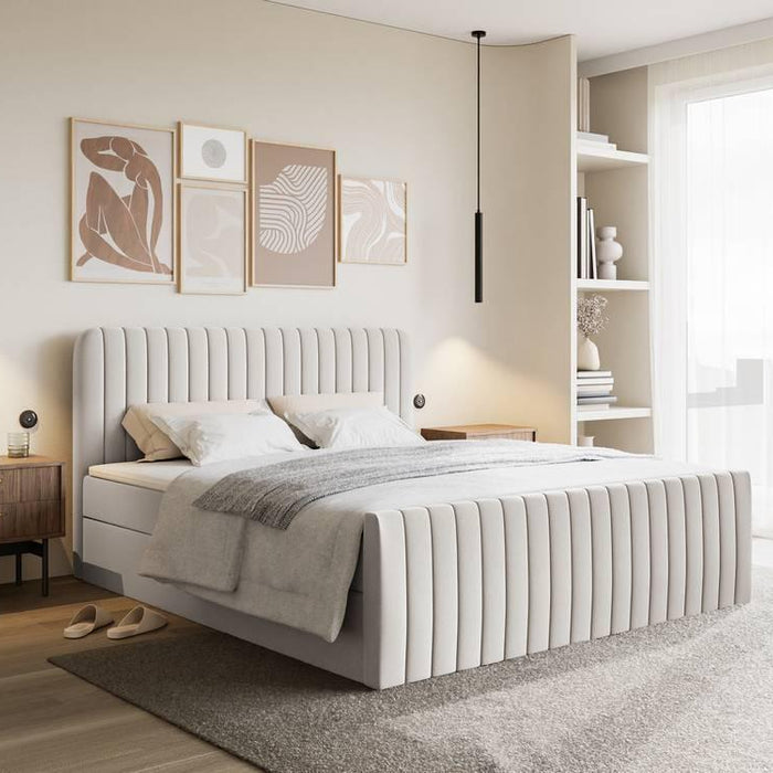 NADUVI Collection Boxspring Adrien chenille met opbergvak 160x200