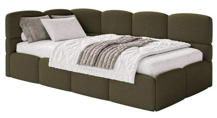 NADUVI Collection Jeugdbed Chloe links bouclé 90x200 met opbergvak