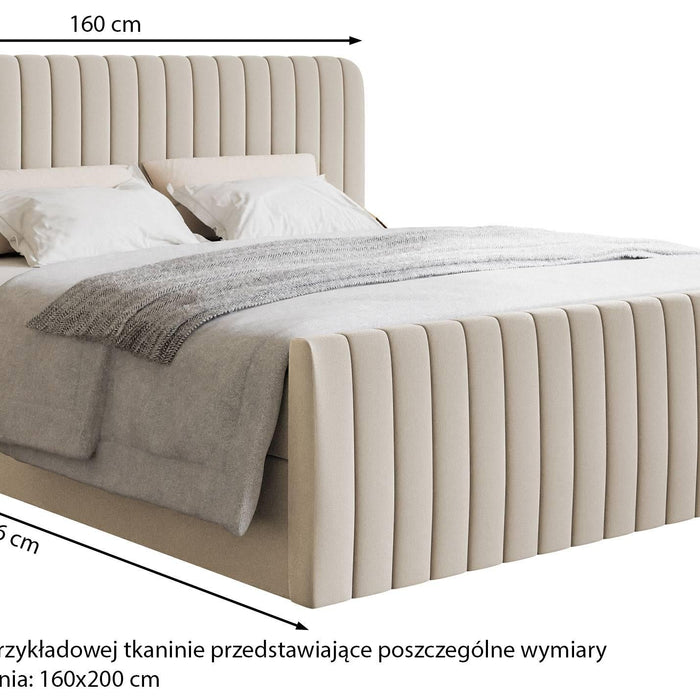 NADUVI Collection Boxspring Adrien chenille met opbergvak 160x200