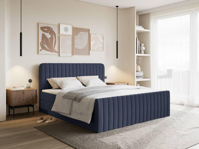 NADUVI Collection Boxspring Adrien chenille met opbergvak 160x200