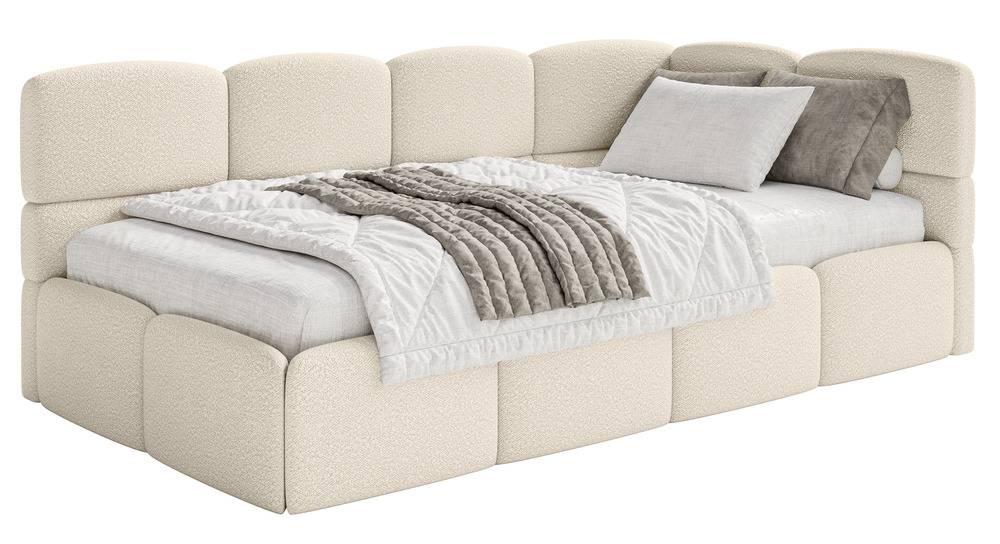 NADUVI Collection Jeugdbed Chloe rechts bouclé 90x200 met opbergruimte