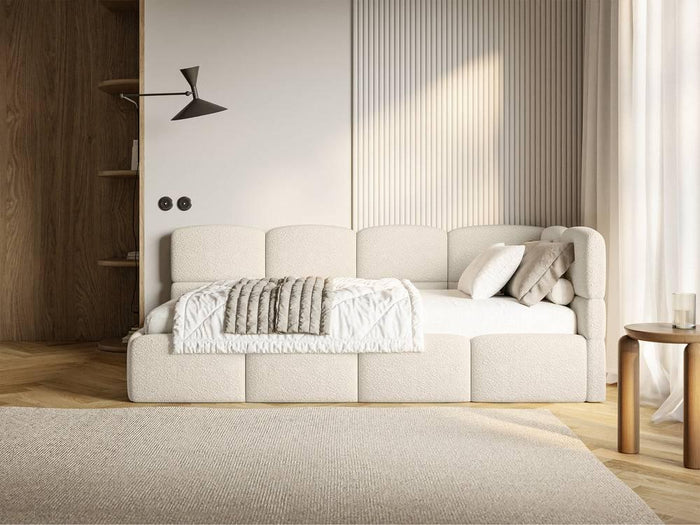 NADUVI Collection Jeugdbed Chloe rechts bouclé 90x200 met opbergruimte