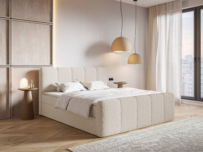 NADUVI Collection Boxspring Chloe 160x200 bouclé met opbergruimte