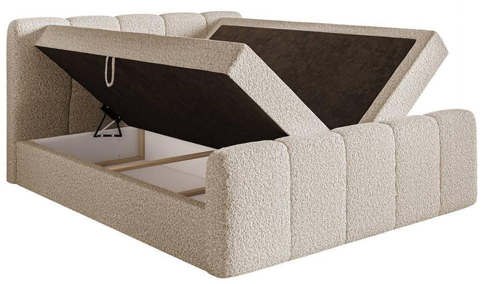 NADUVI Collection Boxspring Chloe 160x200 bouclé met opbergruimte