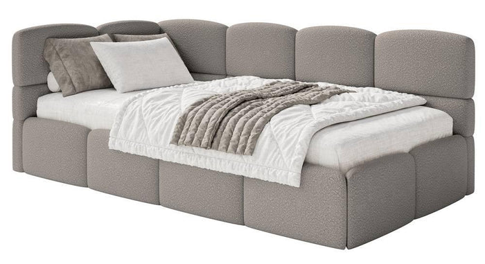 NADUVI Collection Jeugdbed Chloe links bouclé 90x200 met opbergvak