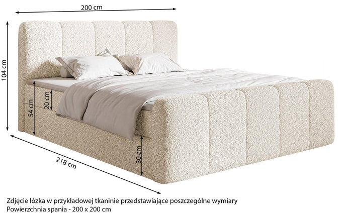 NADUVI Collection Boxspring Chloe 200x200 bouclé met opbergruimte