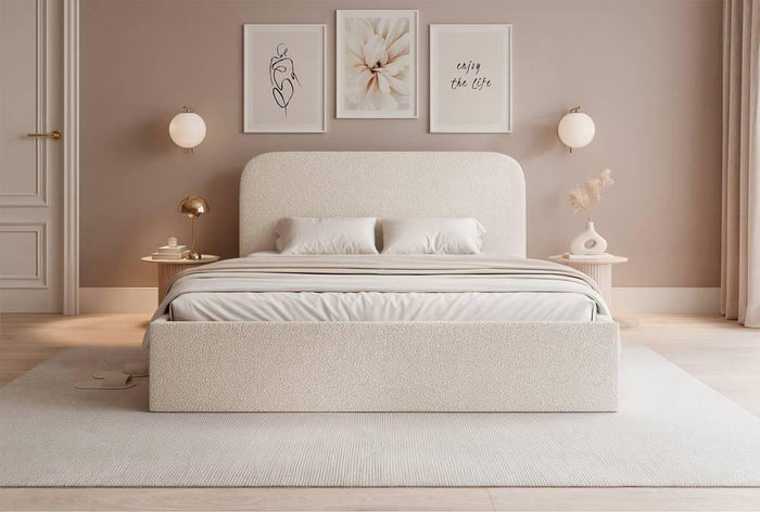 NADUVI Collection Bedframe Fia 160x200 bouclé met opbergvak