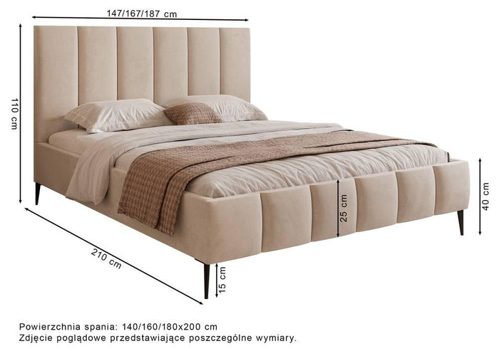 NADUVI Collection Bedframe Quinn 140x200 met opbergvak