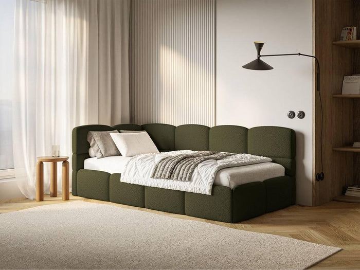 NADUVI Collection Jeugdbed Chloe links bouclé 90x200 met opbergruimte