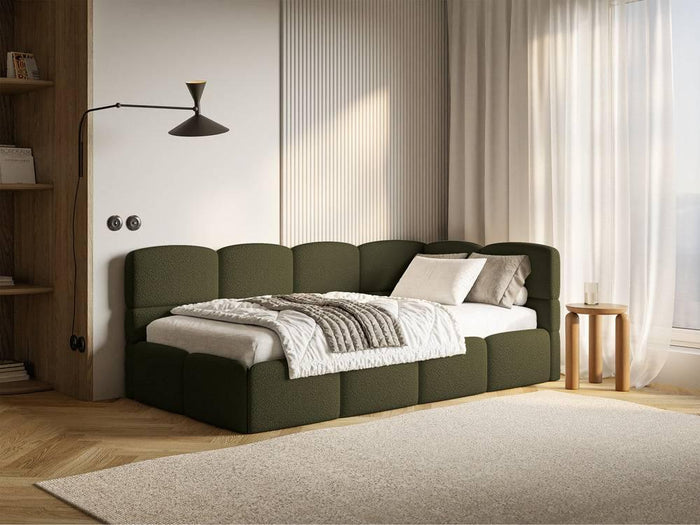 NADUVI Collection Jeugdbed Chloe rechts bouclé 90x200 met opbergvak en