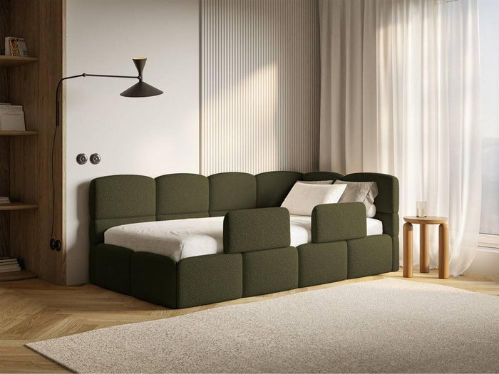 NADUVI Collection Jeugdbed Chloe rechts bouclé 90x200 met opbergvak en
