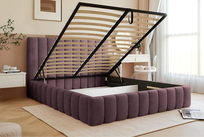 NADUVI Collection Bedframe Flores velvet 180x200 met opbergvak
