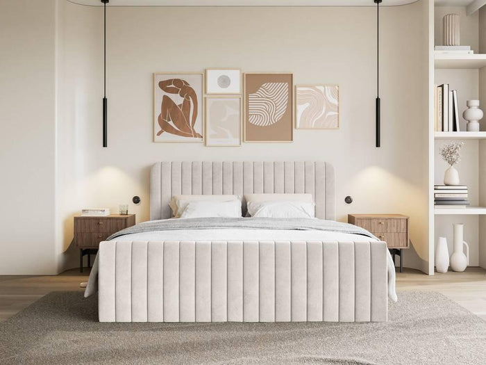NADUVI Collection Boxspring Adrien velvet met opbergvak 180x200