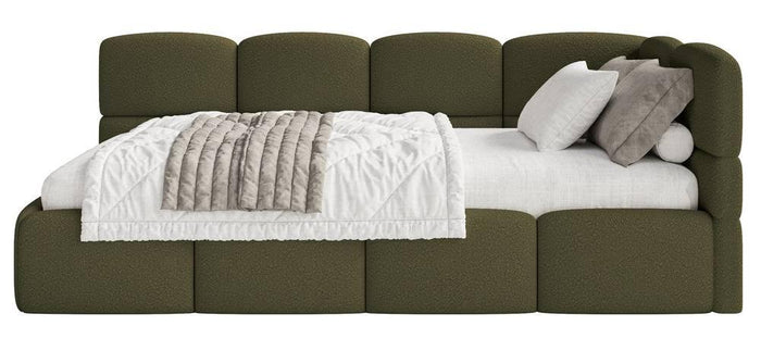 NADUVI Collection Jeugdbed Chloe rechts bouclé 90x200 met opbergruimte