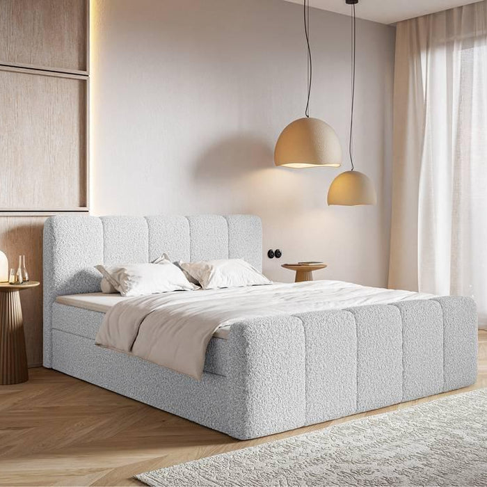 NADUVI Collection Boxspring Chloe 140x200 bouclé met opbergvak