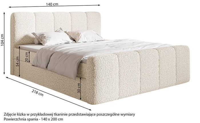 NADUVI Collection Boxspring Chloe 140x200 bouclé met opbergvak