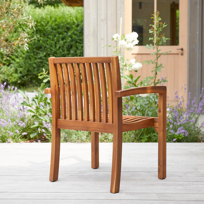 Tikamoon - Pilar - Set van 2 tuinstoelen met armleuning in massief ac…