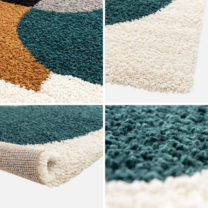 sweeek - Shaggy interieurtapijt, geometrisch patroon, veelkleurig