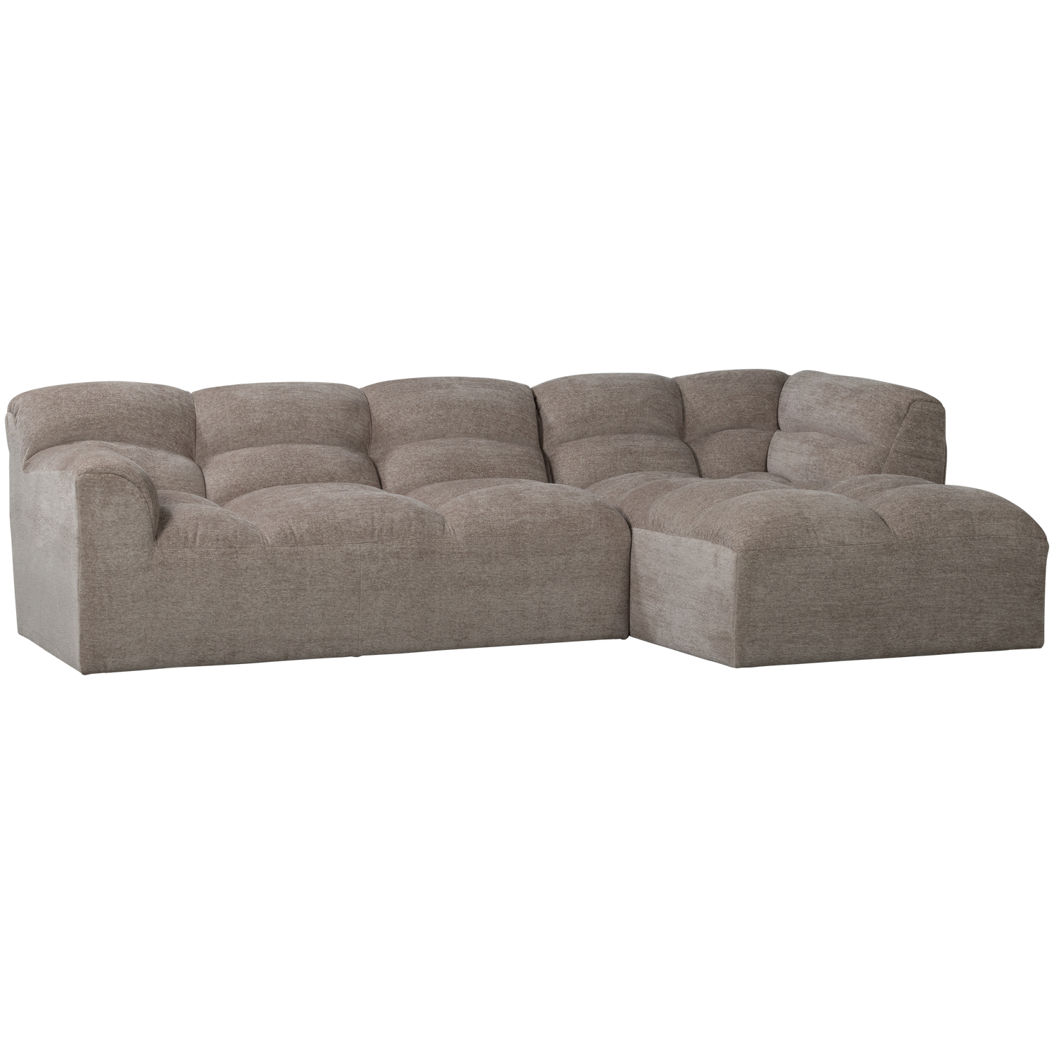 WOOOD Tibas Chaise Longue Hoekbank Rechts - Geweven Stof - Zand