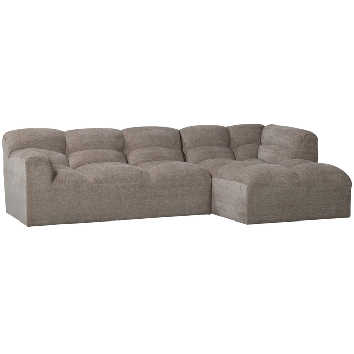 WOOOD Tibas Chaise Longue Hoekbank Rechts - Geweven Stof - Zand