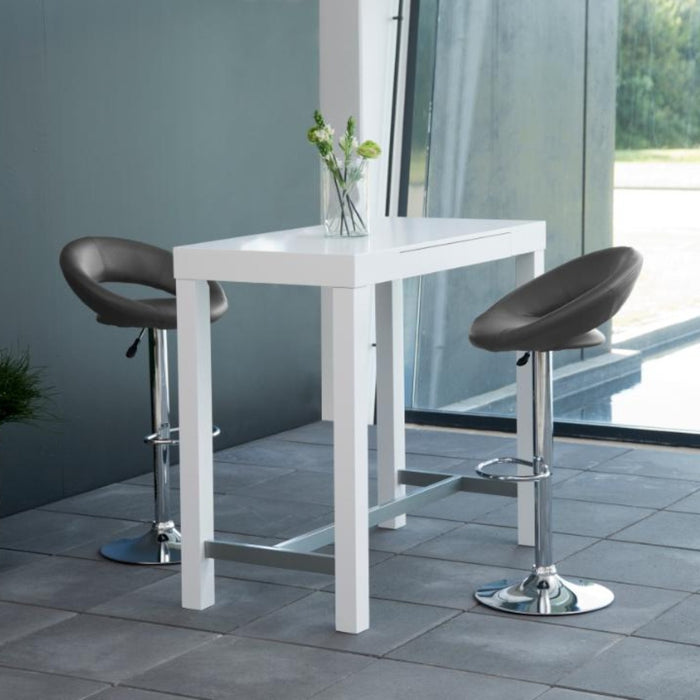 Giga Living - Barkruk - Grijs PU leer - Zithoogte 79cm - Trana