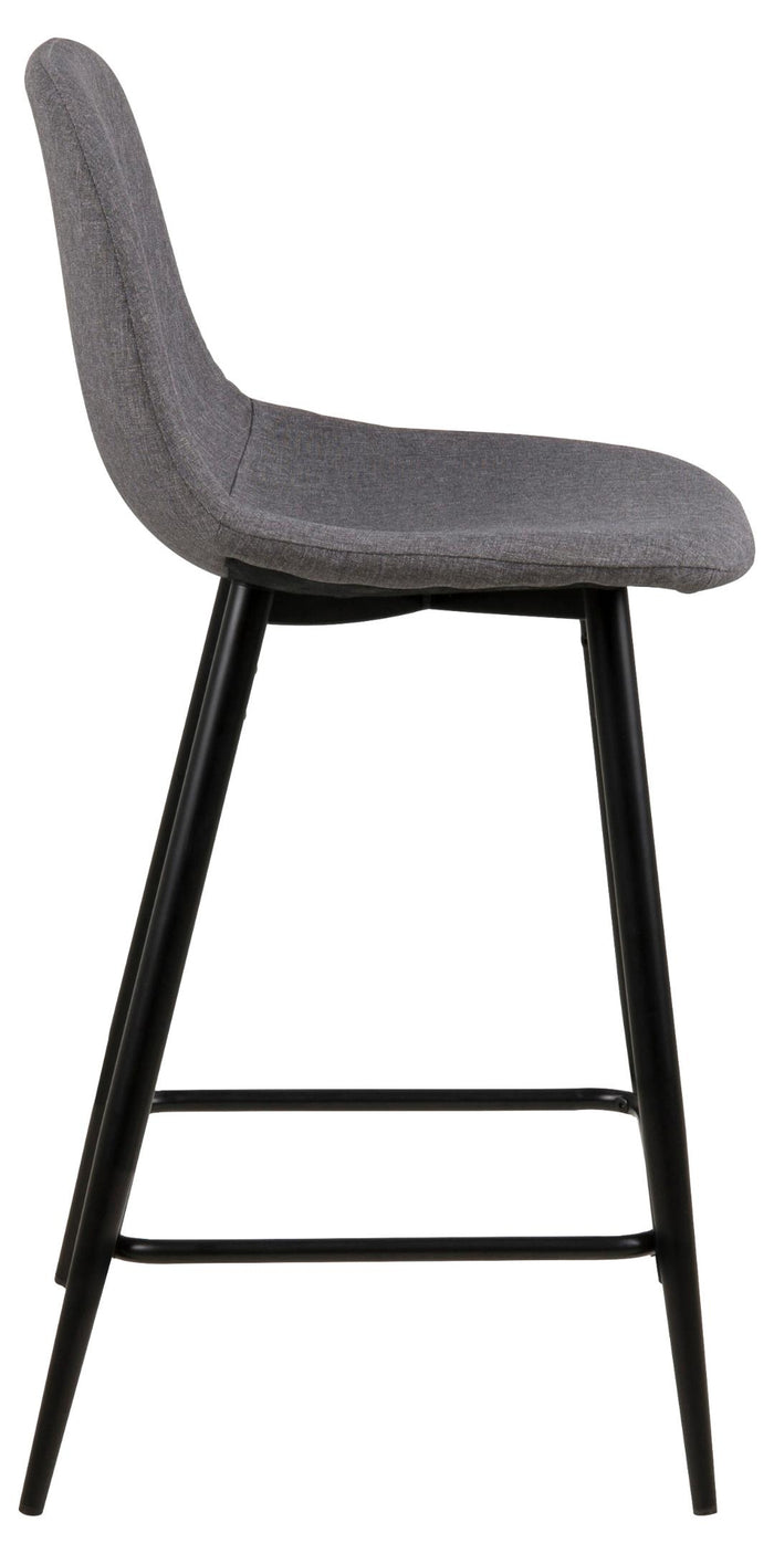 Giga Living - Barstoel Lichtgrijs Stof - Zithoogte 65cm - Willy - Set van 2