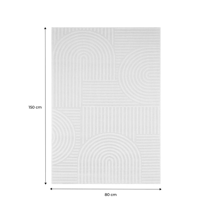 sweeek - Interieurtapijt met grafisch boogpatroon, crème