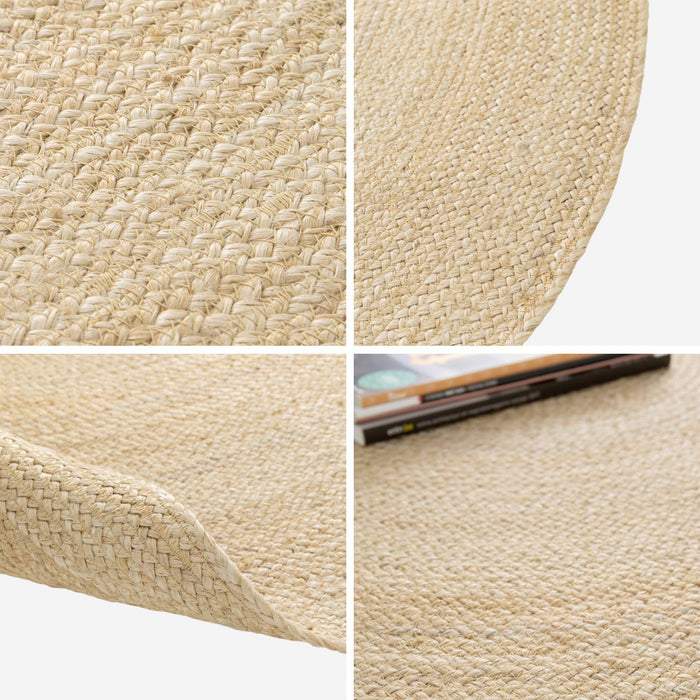 sweeek - Ronde jute binnentapijt, natuurlijk
