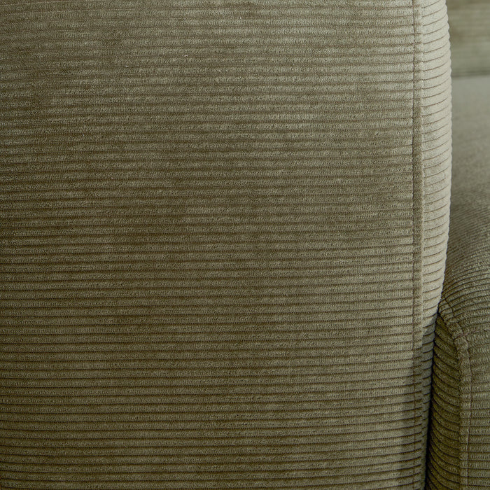 by fonQ Nova Hoekbank met Chaise Longue Rechts - Rib - Groen