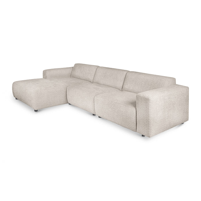 by fonQ Nova Hoekbank met Chaise Longue Links - Bouclé - Greige