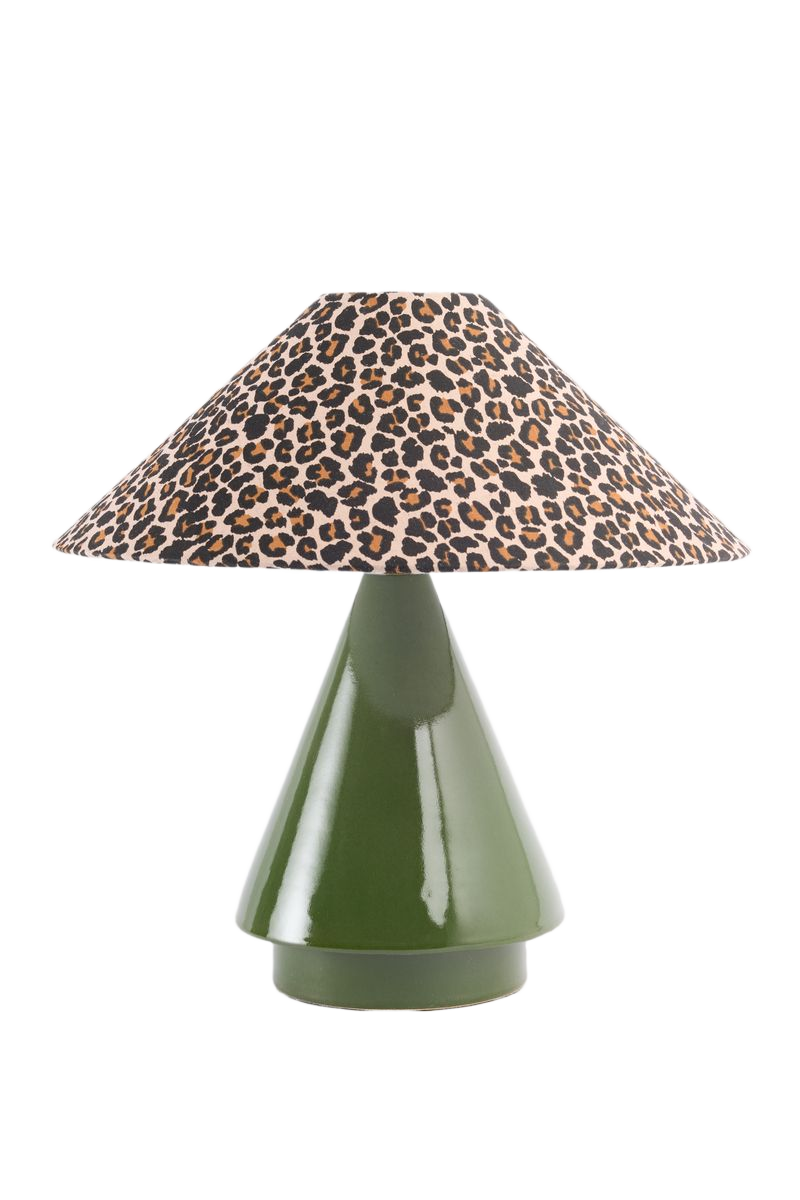Sissy-Boy Groene tafellamp met leopard print