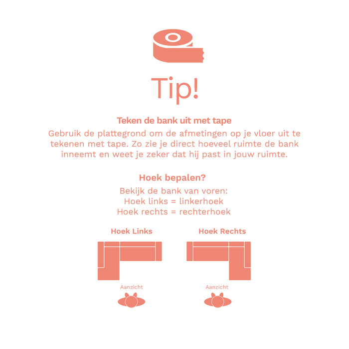 WOOOD Rodeo Chaise Longue Rechts - Velvet -  Roest