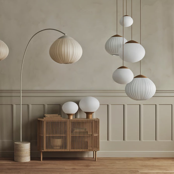 Bolia Acorn Hanglamp Ø 41 cm - Opaalglas - Donker Eiken