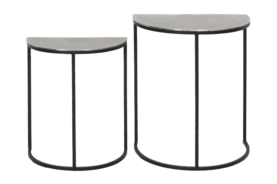 D - Light & Living - Bijzettafel - Peto - Metaal - Grijs - Set van 2