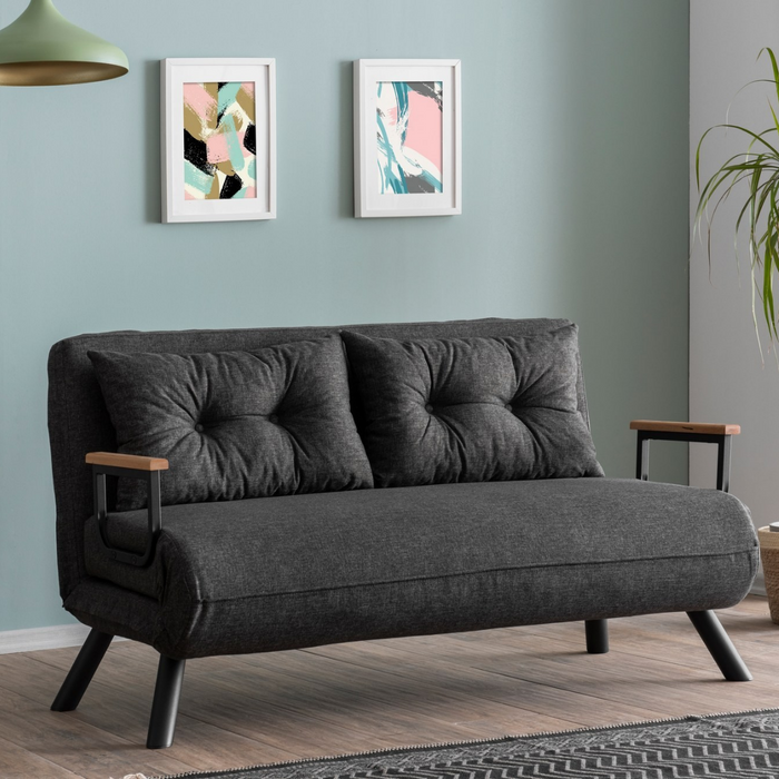 Calicosy - Slaapbank voor 2 personen - SANDO - Donkergrijs