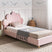 Beliani - NEULISE - Eenpersoonsbed - Roze - 90 x 200 cm - Fluweel