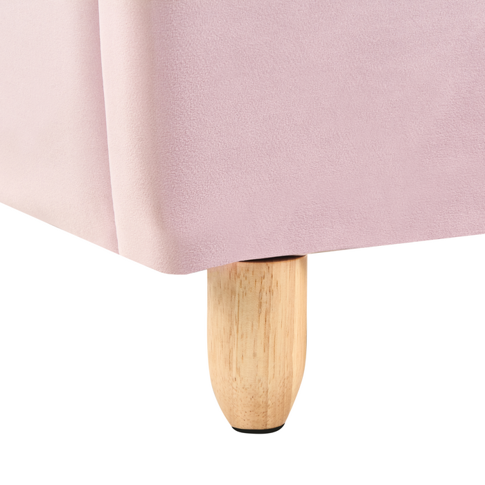 Beliani - NEULISE - Eenpersoonsbed - Roze - 90 x 200 cm - Fluweel