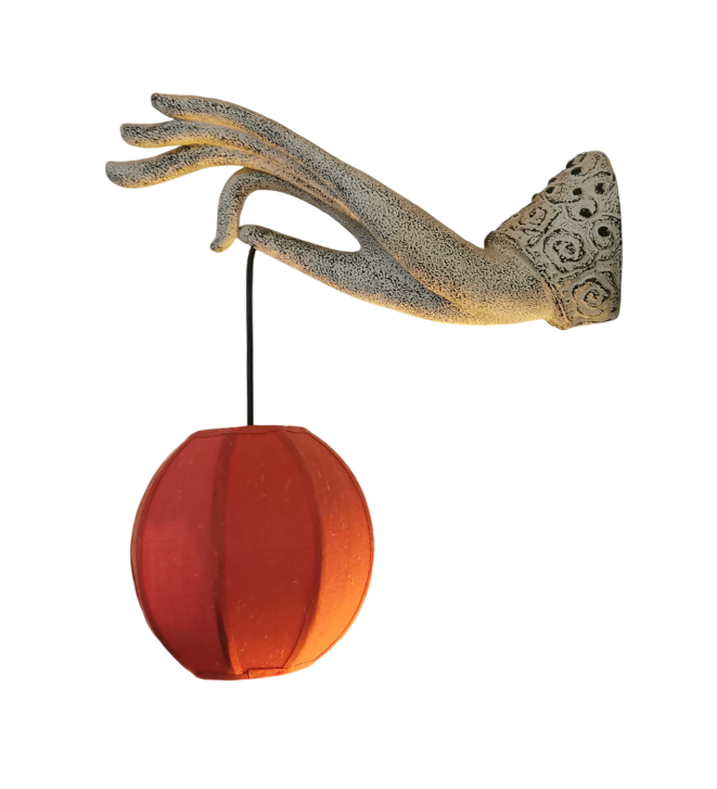 Fine Asianliving Chinese Wandlamp Buddha Hand