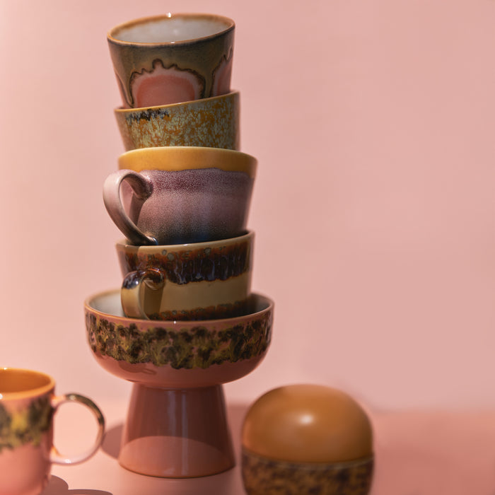 HKliving 70's Ceramics Cappuccinomok 0,33 L - Set van 4 - Vista