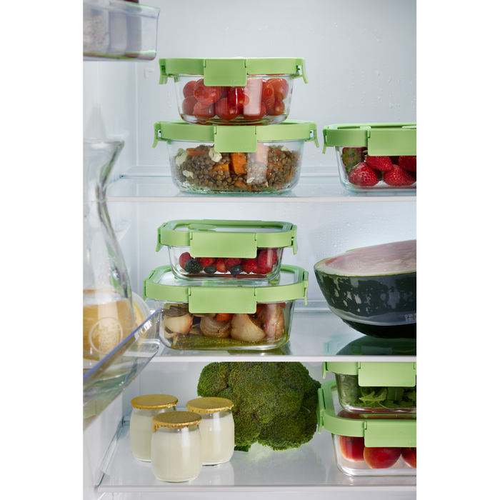 Vershouddoos Glas Rechthoek, set van 3 - Green