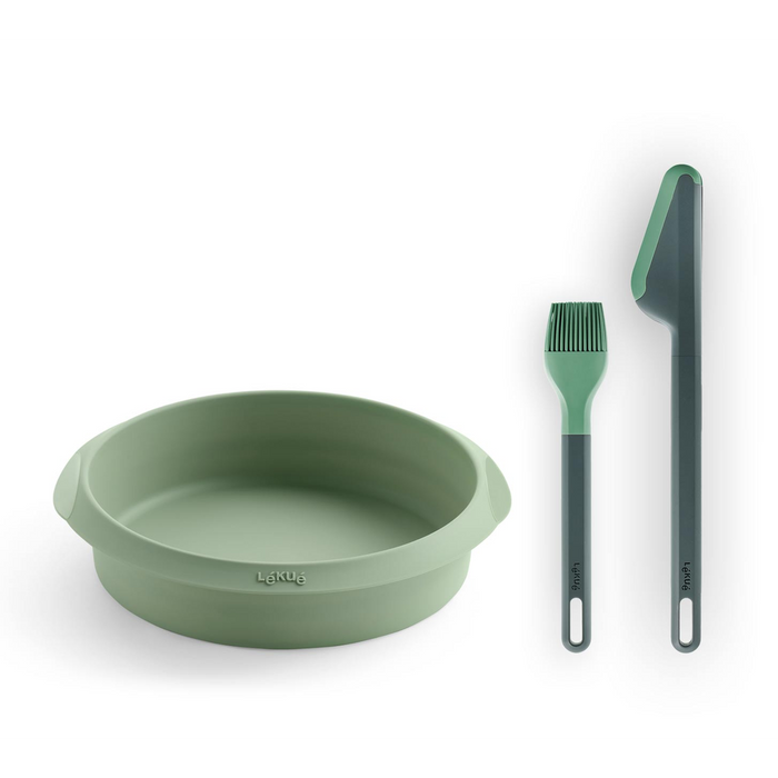 Airfryer Set, met bakvorm, keukentang en bakkwast - Green