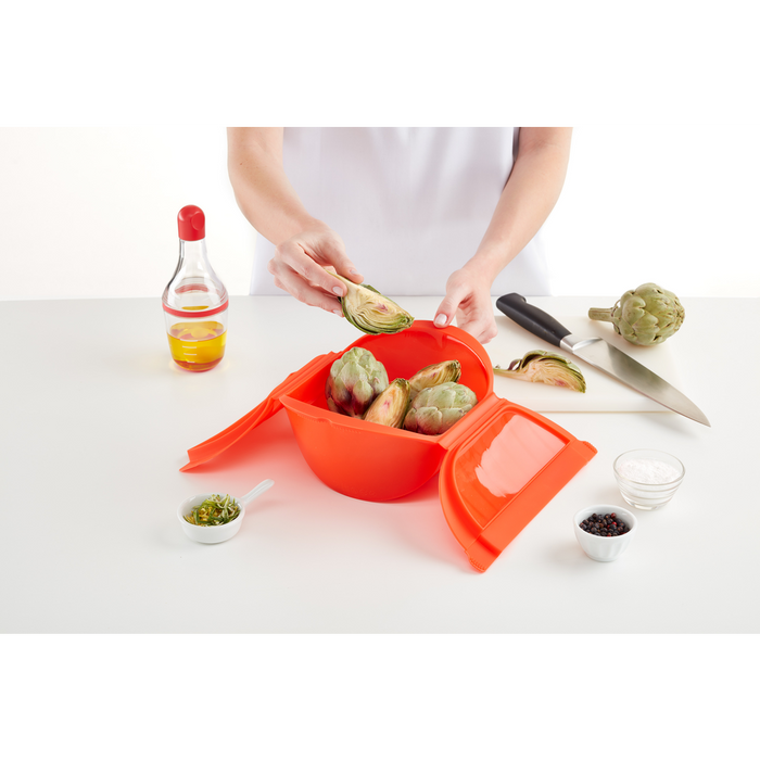 Magnetron Stoomkoker, Hoog 3-4 p. - Red