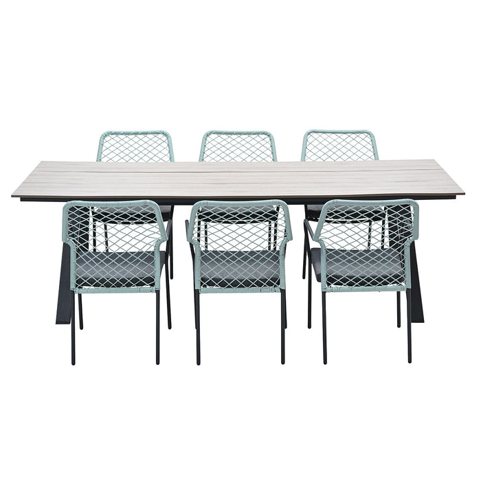 Garden Impressions Ross tuinset 7-delig zacht groen - Braga tafel