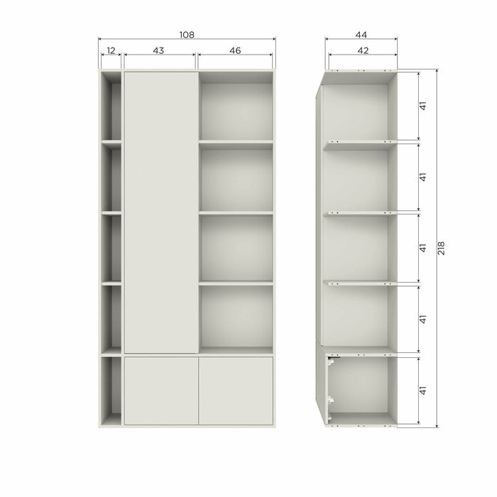 vtwonen Settle Down Opbergkast - Grenen - Dust - 218x108x44