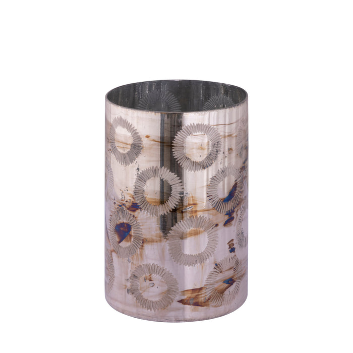 PTMD Windlicht Karga - 20x20x30 cm - Glas - Messing