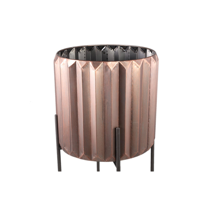 PTMD Eleyza Copper round iron pot on metal base L