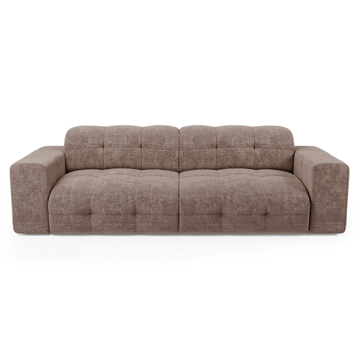 4-zitsbank in taupe reliëfffluweel