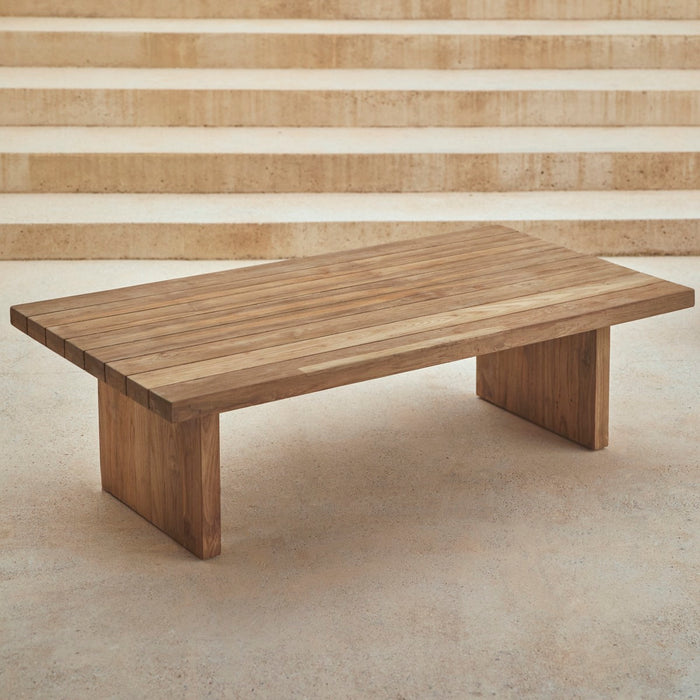 Tikamoon - Lage tuintafel van gerecycled massief teakhout 150 x 80 Joaquin