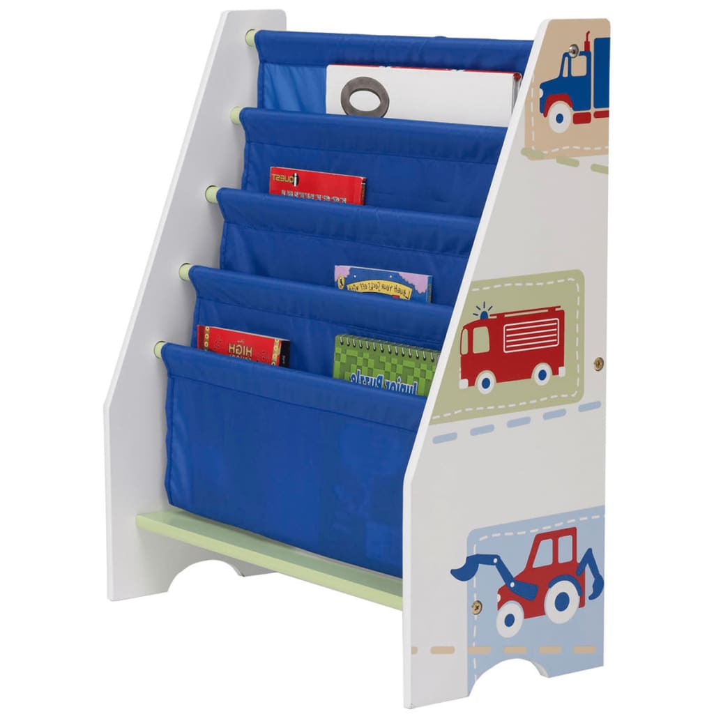 Worlds Apart Kinderboekenkast Trucks and Tractors wit WORL230007