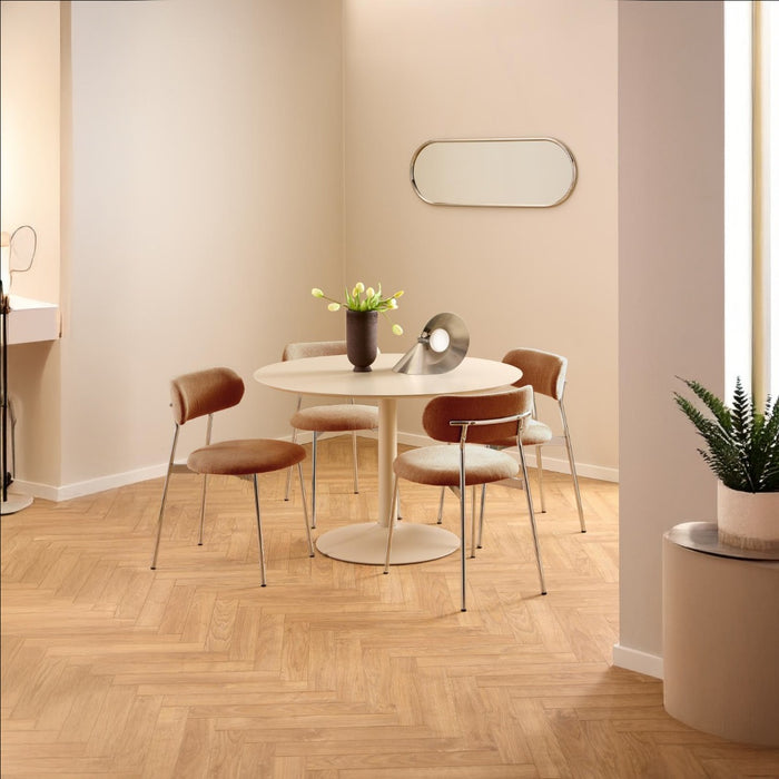 Giga Living - Eetkamerstoel - Terracotta - Stof - Zithoogte 48cm - Morka - Set van 2